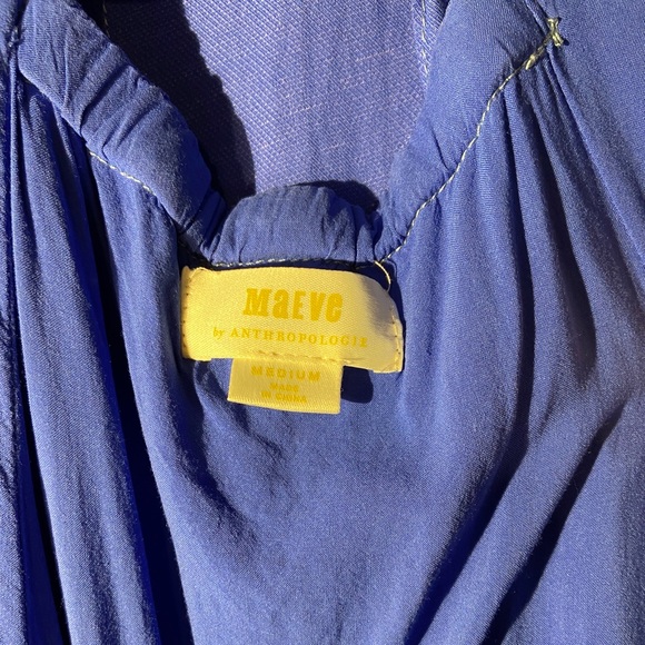 Maeve by Anthropologie Blue Elsby Lace-Up Midi Dress - Picture 7 of 7